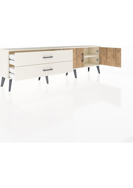 Arges Tv Ünitesi Tek Raflı 2 Çekmeceli 2 Kapaklı 176X30X51 Aytaşı-Çam/aytaşı indirimleri