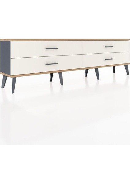 Arges Tv Ünitesi 4 Çekmeceli 176X30X51 Antrasit-Çam/aytaşı fiyatları