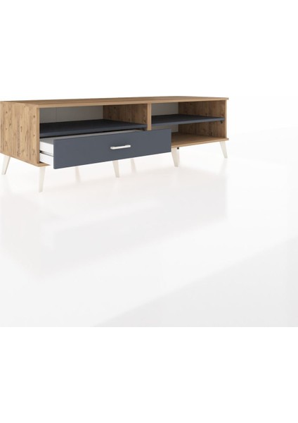 Kronos Tv Ünitesi 2 Raflı Tek Çekmeceli 176X59X51 Çam-Antrasit/antrasit indirimleri
