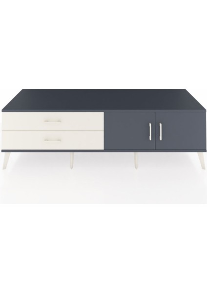 Kronos Tv Ünitesi Tek Raflı 2 Çekmeceli 2 Kapaklı 176X59X51 Antrasit-Antrasit/aytaşı
