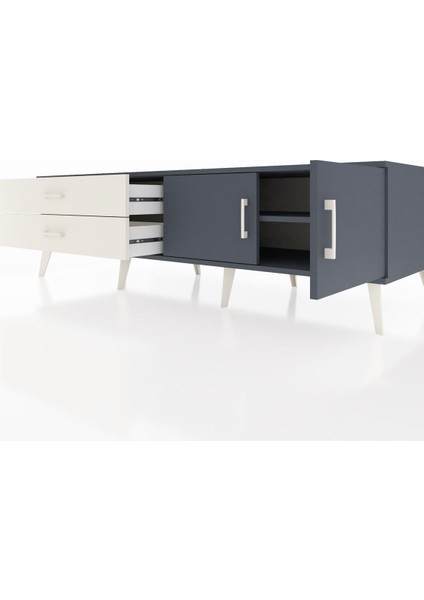 Kronos Tv Ünitesi Tek Raflı 2 Çekmeceli 2 Kapaklı 176X59X51 Antrasit-Antrasit/aytaşı fırsatları