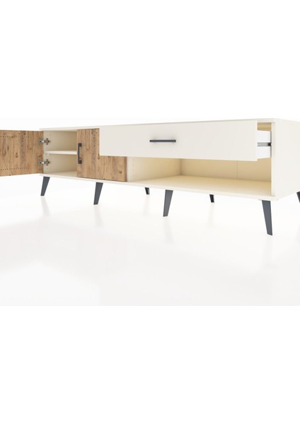 Kronos Tv Ünitesi Tek Raflı Tek Çekmeceli 2 Kapaklı 176X59X51 Aytaşı-Çam/aytaşı fırsatları