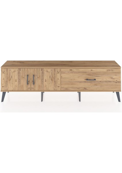 Arges Tv Ünitesi Tek Raflı Tek Çekmeceli 2 Kapaklı 176X30X51 Çam-Çam/çam