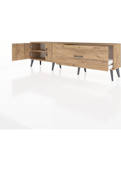 Arges Tv Ünitesi Tek Raflı Tek Çekmeceli 2 Kapaklı 176X30X51 Çam-Çam/çam modelleri