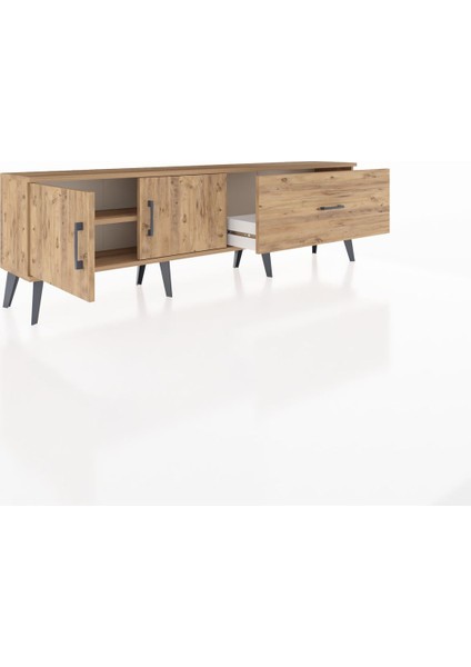 Arges Tv Ünitesi Tek Raflı Tek Çekmeceli 2 Kapaklı 176X30X51 Çam-Çam/çam indirimleri