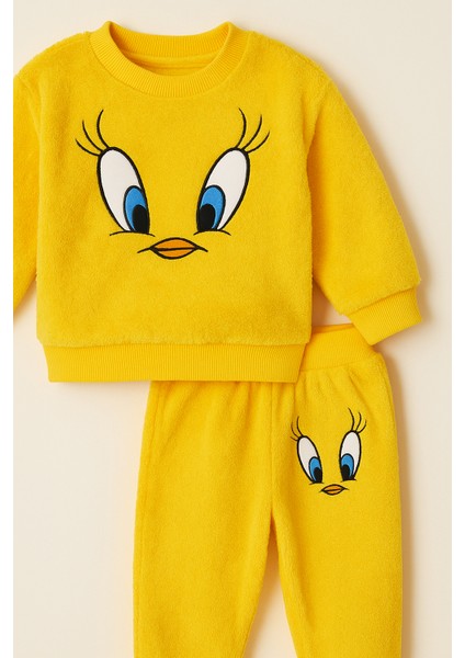 Kız Çocuk 4-12 Yaş Göz Bantlı 3 Parça 100%100PAMUK Gecelik Üçlü Takım