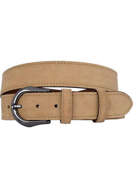 %100 Hakiki Deri, Nikel Tokalı 4 cm Açık Sarı Süet Kadın Kemeri; Kot, Spor Kemer=süet.70.sarısü fırsatları