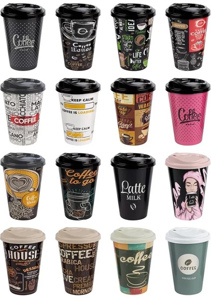 Renkli Kahve Bardağı 1 Adet 500 Ml. ROYALEKS-57062