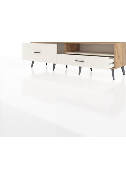 Hyperion Tv Ünitesi Tek Raflı 2 Çekmeceli 176X44X51 Çam-Aytaşı/aytaşı modelleri