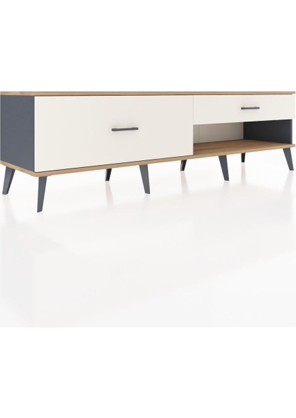 Hyperion Tv Ünitesi 2 Çekmeceli 176X44X51 Antrasit-Çam/aytaşı fiyatları