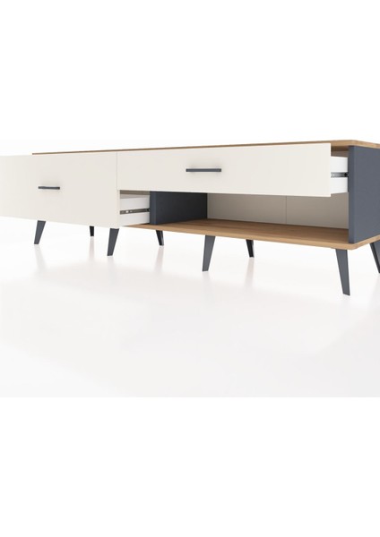 Hyperion Tv Ünitesi 2 Çekmeceli 176X44X51 Antrasit-Çam/aytaşı fırsatları