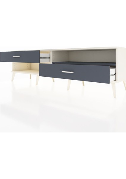 Hyperion Tv Ünitesi Tek Raflı 2 Çekmeceli 176X44X51 Aytaşı-Antrasit/antrasit fırsatları