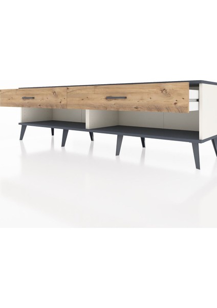 Hyperion Tv Ünitesi 2 Çekmeceli 176X44X51 Aytaşı-Antrasit/çam fırsatları