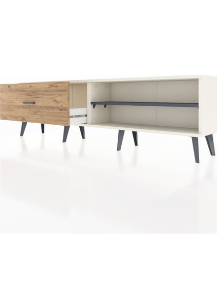Arges Tv Ünitesi Tek Raflı Tek Çekmeceli 176X30X51 Aytaşı-Antrasit/çam fırsatları