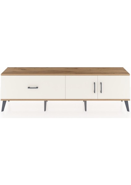 Arges Tv Ünitesi Tek Raflı Tek Çekmeceli 2 Kapaklı 176X30X51 Çam-Aytaşı/aytaşı