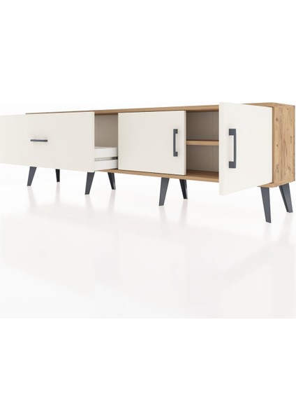 Arges Tv Ünitesi Tek Raflı Tek Çekmeceli 2 Kapaklı 176X30X51 Çam-Aytaşı/aytaşı fırsatları