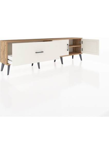 Arges Tv Ünitesi Tek Raflı Tek Çekmeceli 2 Kapaklı 176X30X51 Çam-Aytaşı/aytaşı indirimleri