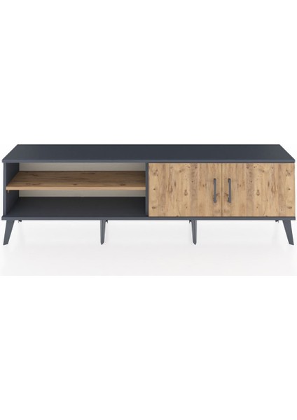 Arges Tv Ünitesi 2 Raflı 2 Kapaklı 176X30X51 Antrasit-Çam/çam