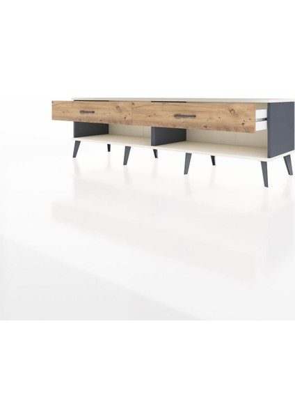 Hyperion Tv Ünitesi 2 Çekmeceli 176X44X51 Antrasit-Aytaşı/çam modelleri