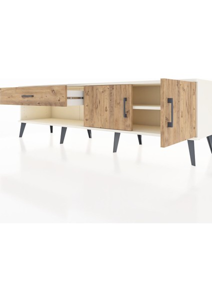 Hyperion Tv Ünitesi Tek Raflı Tek Çekmeceli 2 Kapaklı 176X44X51 Aytaşı-Çam/çam fırsatları