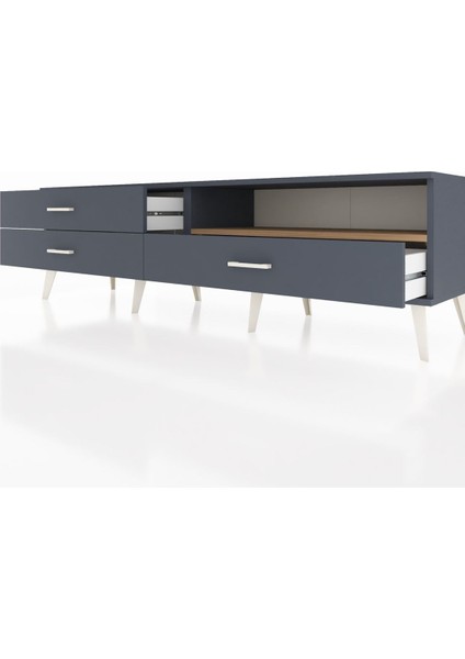 Hyperion Tv Ünitesi Tek Raflı 3 Çekmeceli 176X44X51 Antrasit-Çam/antrasit fırsatları