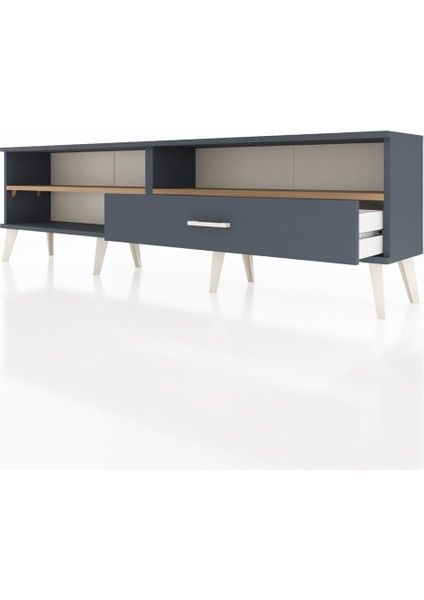 Arges Tv Ünitesi 2 Raflı Tek Çekmeceli 176X30X51 Antrasit-Çam/antrasit fırsatları