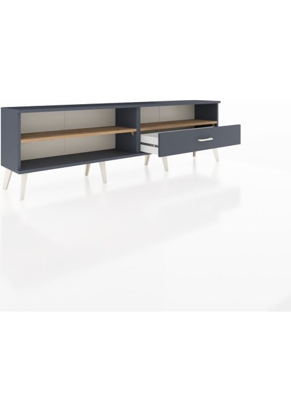 Arges Tv Ünitesi 2 Raflı Tek Çekmeceli 176X30X51 Antrasit-Çam/antrasit indirimleri