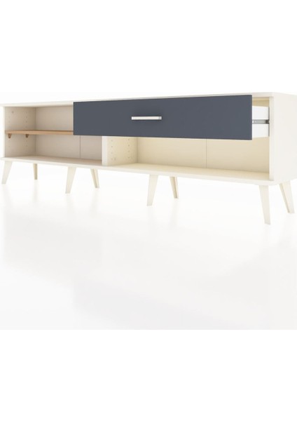 Arges Tv Ünitesi Tek Raflı Tek Çekmeceli 176X30X51 Aytaşı-Çam/antrasit fırsatları