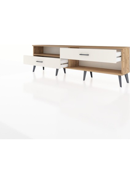 Arges Tv Ünitesi Tek Raflı 2 Çekmeceli 176X30X51 Çam-Çam/aytaşı modelleri
