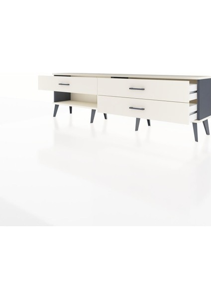 Arges Tv Ünitesi 3 Çekmeceli 176X30X51 Antrasit-Aytaşı/aytaşı modelleri