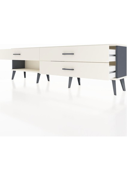 Arges Tv Ünitesi 3 Çekmeceli 176X30X51 Antrasit-Aytaşı/aytaşı fırsatları