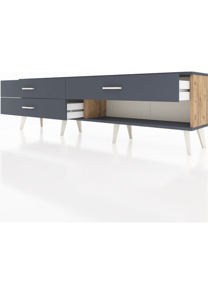 Arges Tv Ünitesi 3 Çekmeceli 176X30X51 Çam-Antrasit/antrasit fırsatları