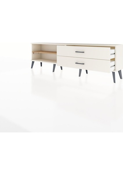 Arges Tv Ünitesi Tek Raflı 2 Çekmeceli 176X30X51 Aytaşı-Çam/aytaşı modelleri