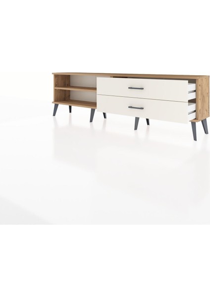 Arges Tv Ünitesi Tek Raflı 2 Çekmeceli 176X30X51 Çam-Çam/aytaşı modelleri