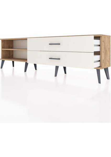 Arges Tv Ünitesi Tek Raflı 2 Çekmeceli 176X30X51 Çam-Çam/aytaşı fırsatları
