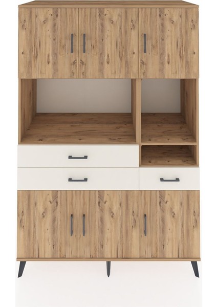 Kronos Dolap 9 Raflı 3 Çekmeceli 6 Kapaklı 132X59X195 Çam-Çam/aytaşı