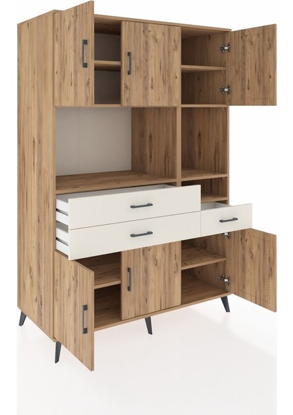 Kronos Dolap 9 Raflı 3 Çekmeceli 6 Kapaklı 132X59X195 Çam-Çam/aytaşı indirimleri