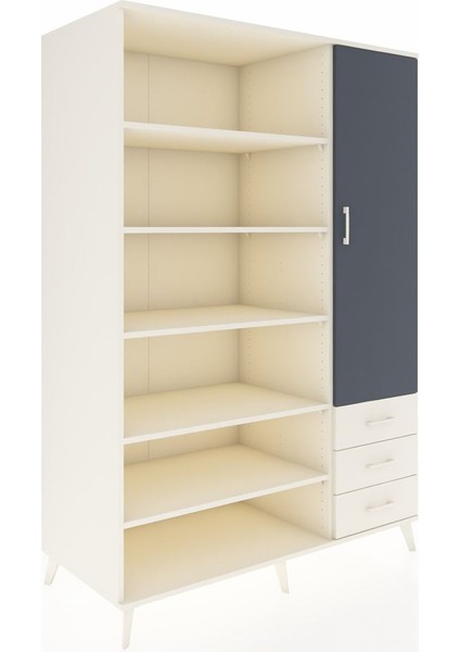 Kronos Dolap 9 Raflı 3 Çekmeceli Tek Kapaklı 132X59X195 Aytaşı-Antrasit/aytaşı fiyatları