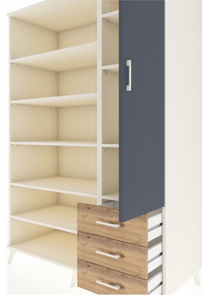 Kronos Dolap 9 Raflı 3 Çekmeceli Tek Kapaklı 132X59X195 Aytaşı-Antrasit/çam fırsatları