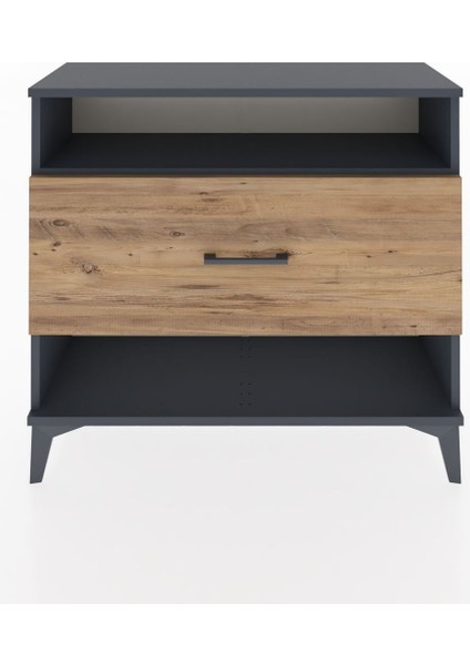 Arges Şifonyer Tek Raflı Tek Çekmeceli 88X30X80 Antrasit-Çam