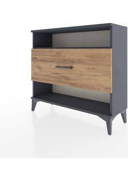 Arges Şifonyer Tek Raflı Tek Çekmeceli 88X30X80 Antrasit-Çam modelleri