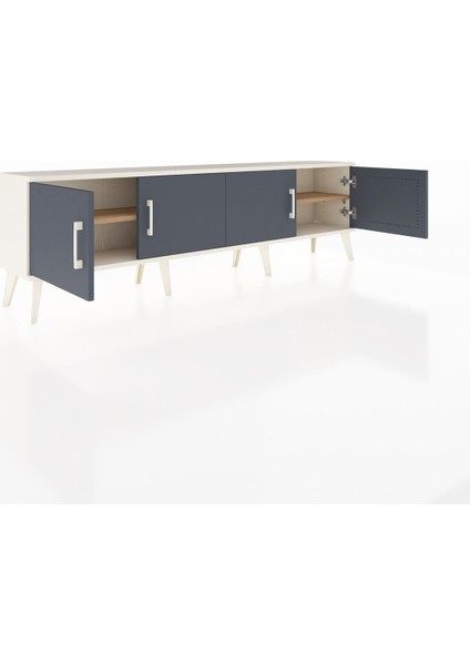 Arges Tv Ünitesi 2 Raflı 4 Kapaklı 176X30X51 Aytaşı-Antrasit/çam indirimleri