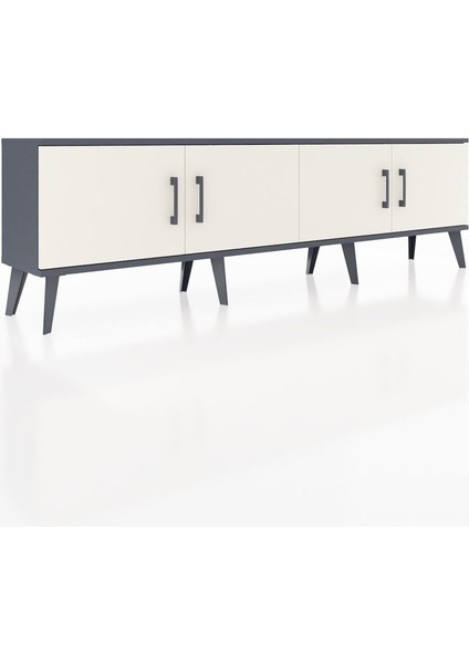 Arges Tv Ünitesi 2 Raflı 4 Kapaklı 176X30X51 Antrasit-Aytaşı/antrasit fiyatları