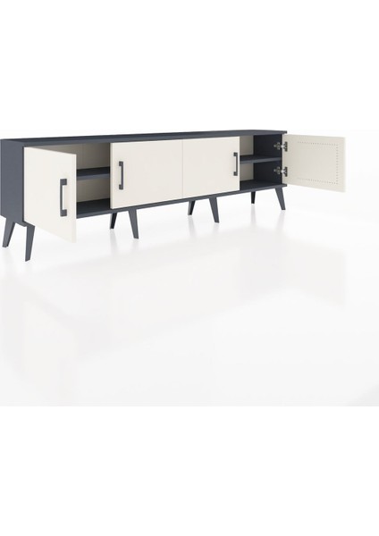 Arges Tv Ünitesi 2 Raflı 4 Kapaklı 176X30X51 Antrasit-Aytaşı/antrasit indirimleri