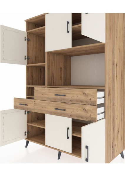 Kronos Dolap 9 Raflı 3 Çekmeceli 6 Kapaklı 132X59X195 Çam-Aytaşı/çam fırsatları