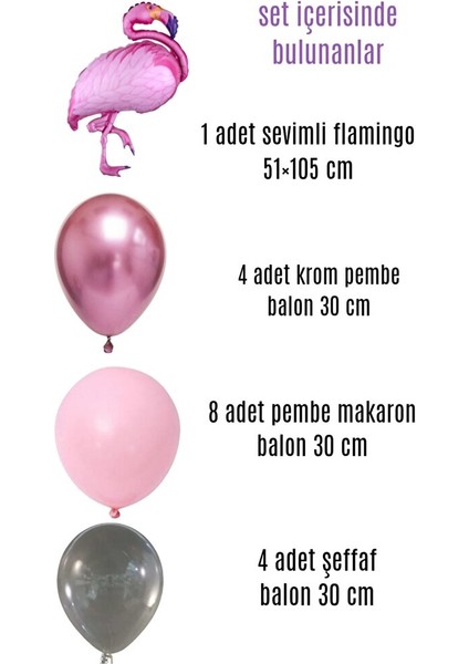 Pembe Sevimli Flamingo Doğum Günü Konsept- Folyo Balon Seti fiyatları