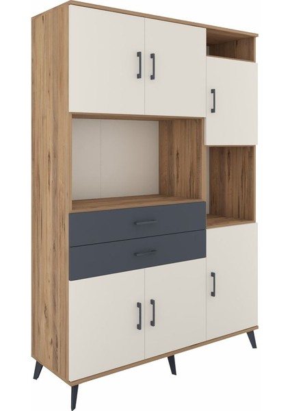 Hyperion Dolap 9 Raflı 2 Çekmeceli 6 Kapaklı 132X44X195 Çam-Aytaşı/antrasit fiyatları