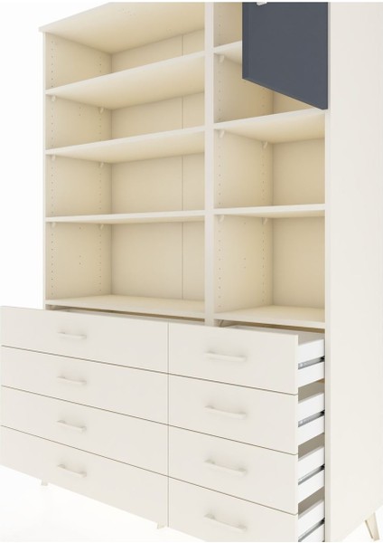 Hyperion Dolap 8 Raflı 8 Çekmeceli Tek Kapaklı 132X44X195 Aytaşı-Antrasit/aytaşı fırsatları