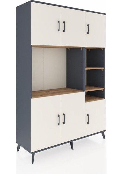 Hyperion Dolap 10 Raflı 6 Kapaklı 132X44X195 Antrasit-Aytaşı/çam fiyatları