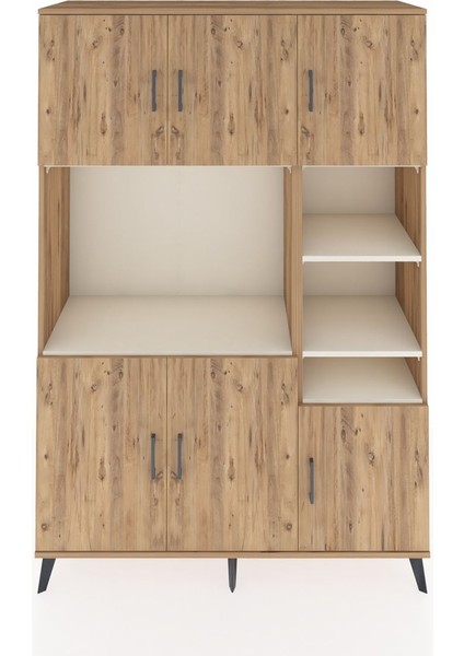 Hyperion Dolap 10 Raflı 6 Kapaklı 132X44X195 Çam-Çam/aytaşı